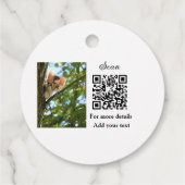 Enkel dier name details QR code add text foto Bedankjes Labels (Achterkant)