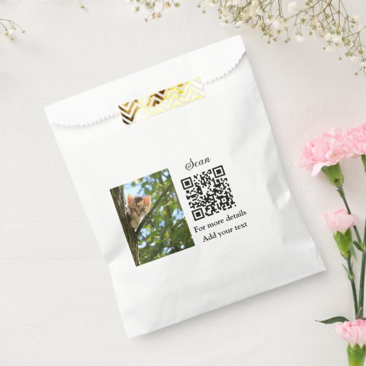 Enkel dier name details QR code add text foto Bedankzakje (Gezegeld)