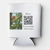 Enkel dier name details QR code add text foto Blikjeskoeler (Voorkant)