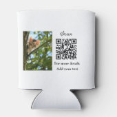 Enkel dier name details QR code add text foto Blikjeskoeler (Achterkant)