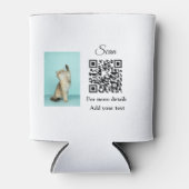 Enkel dier name details QR code add text foto Blikjeskoeler (Voorkant)