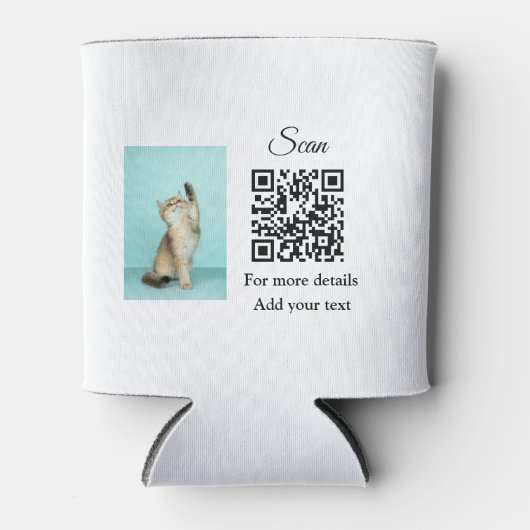 Enkel dier name details QR code add text foto Blikjeskoeler (Voorkant)