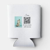 Enkel dier name details QR code add text foto Blikjeskoeler (Achterkant)