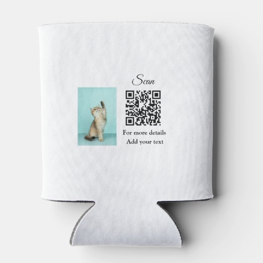 Enkel dier name details QR code add text foto Blikjeskoeler (Achterkant)