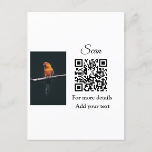 Enkel dier name details QR code add text foto Briefkaart