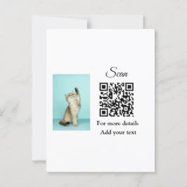 Enkel dier name details QR code add text foto Briefkaart