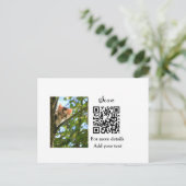 Enkel dier name details QR code add text foto Briefkaart (Staand voorkant)