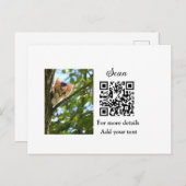Enkel dier name details QR code add text foto Briefkaart (Voorkant / Achterkant)