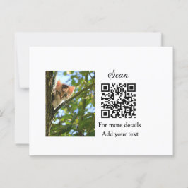 Enkel dier name details QR code add text foto Briefkaart