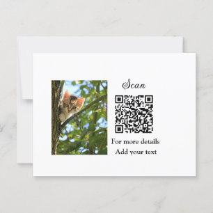 Enkel dier name details QR code add text foto Briefkaart