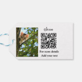 Enkel dier name details QR code add text foto Cadeaulabel (Achterkant Horizontaal)