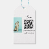 Enkel dier name details QR code add text foto Cadeaulabel (Voorkant)