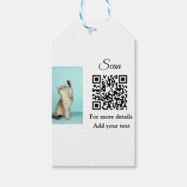 Enkel dier name details QR code add text foto Cadeaulabel