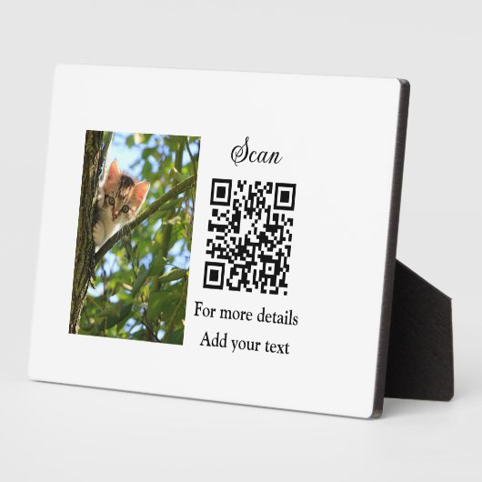 Enkel dier name details QR code add text foto Fotoplaat (Zijkant)