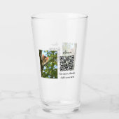 Enkel dier name details QR code add text foto Glas (Achterkant)