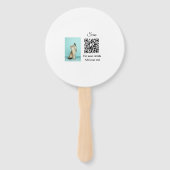 Enkel dier name details QR code add text foto Handwaaier (Achterkant)