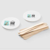 Enkel dier name details QR code add text foto Handwaaier (Niet-gemonteerd)