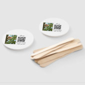 Enkel dier name details QR code add text foto Handwaaier (Niet-gemonteerd)