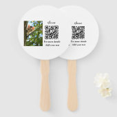 Enkel dier name details QR code add text foto Handwaaier (Voorkant en achterkant)