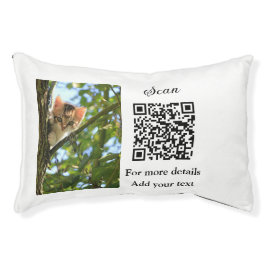 Enkel dier name details QR code add text foto Hondenbed