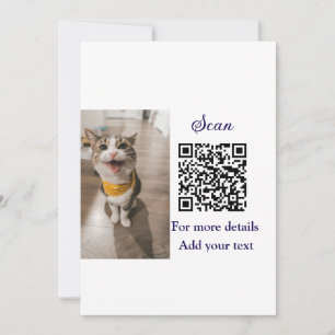 Enkel dier name details QR code add text foto Kaart