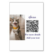 Enkel dier name details QR code add text foto Kaart (Achterkant)