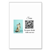 Enkel dier name details QR code add text foto Kaart (Achterkant)