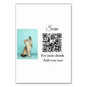Enkel dier name details QR code add text foto Kaart (Voorkant)