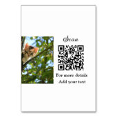 Enkel dier name details QR code add text foto Kaart (Achterkant)