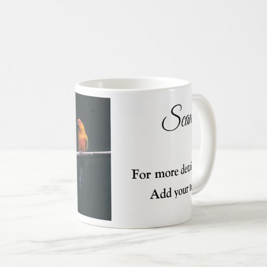 Enkel dier name details QR code add text foto Koffiemok (Voorkant rechts)