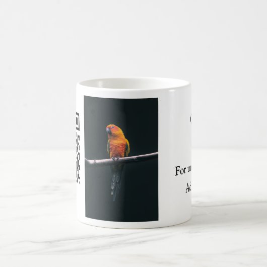 Enkel dier name details QR code add text foto Koffiemok (Center)