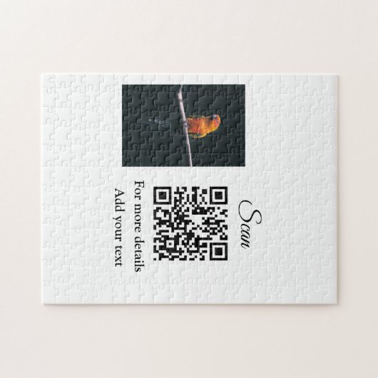 Enkel dier name details QR code add text foto Legpuzzel (Horizontaal)