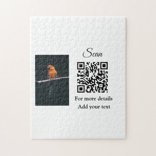 Enkel dier name details QR code add text foto Legpuzzel (Verticaal)