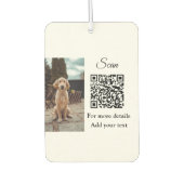 Enkel dier name details QR code add text foto Luchtverfrisser (Voorkant)