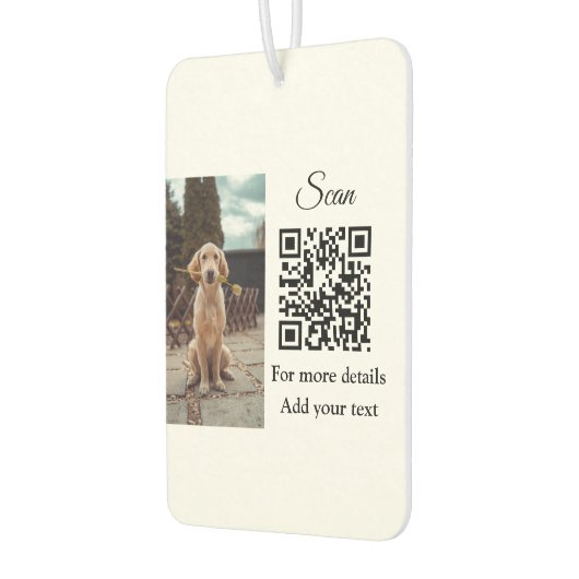 Enkel dier name details QR code add text foto Luchtverfrisser (Links)