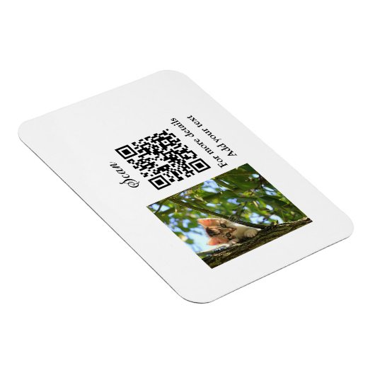 Enkel dier name details QR code add text foto Magneet (Rechterzijde)