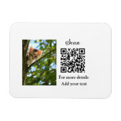 Enkel dier name details QR code add text foto Magneet (Horizontaal)
