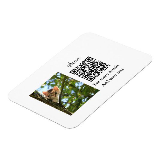 Enkel dier name details QR code add text foto Magneet (Linkerzijde)
