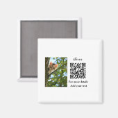 Enkel dier name details QR code add text foto Magneet (Voorkant / Achterkant)
