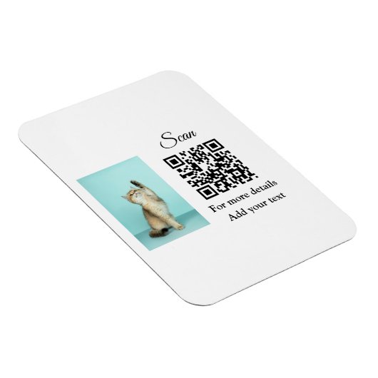Enkel dier name details QR code add text foto Magneet (Rechterzijde)