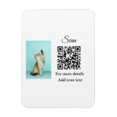 Enkel dier name details QR code add text foto Magneet (Verticaal)