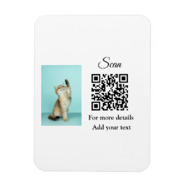 Enkel dier name details QR code add text foto Magneet
