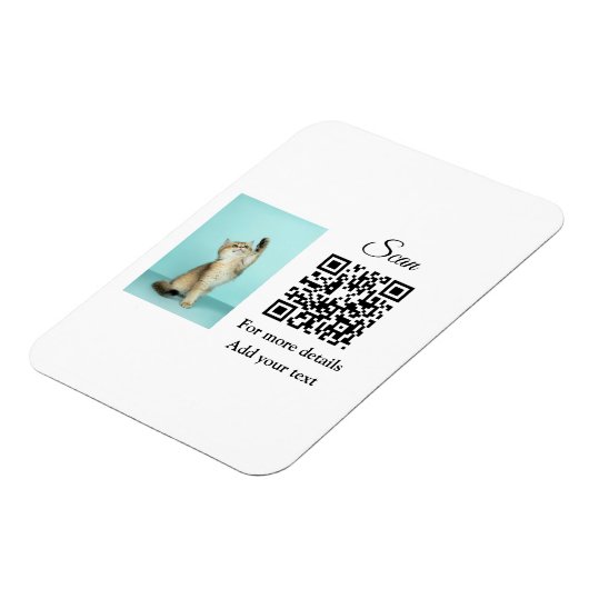 Enkel dier name details QR code add text foto Magneet (Linkerzijde)
