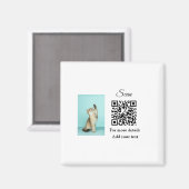 Enkel dier name details QR code add text foto Magneet (Voorkant / Achterkant)