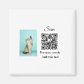 Enkel dier name details QR code add text foto Magneet (Voorkant)