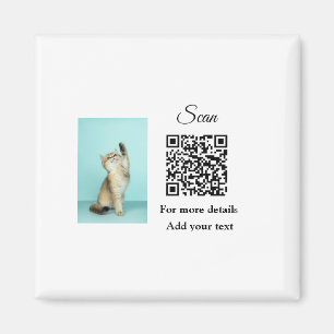 Enkel dier name details QR code add text foto Magneet