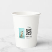 Enkel dier name details QR code add text foto Papieren Bekers (Achterkant)