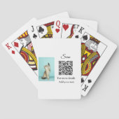 Enkel dier name details QR code add text foto Pokerkaarten (Achterkant)
