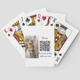 Enkel dier name details QR code add text foto Pokerkaarten