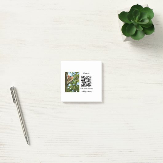 Enkel dier name details QR code add text foto Post-it® Notes (Kantoor)